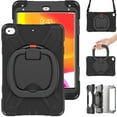 thumbnail image 2 of For iPad Mini 5/4 Generation 7.9 inch Case, 360 Rotatable Handle Stand, Shoulder Strap, Drop-Proof Design, Black, 2 of 7