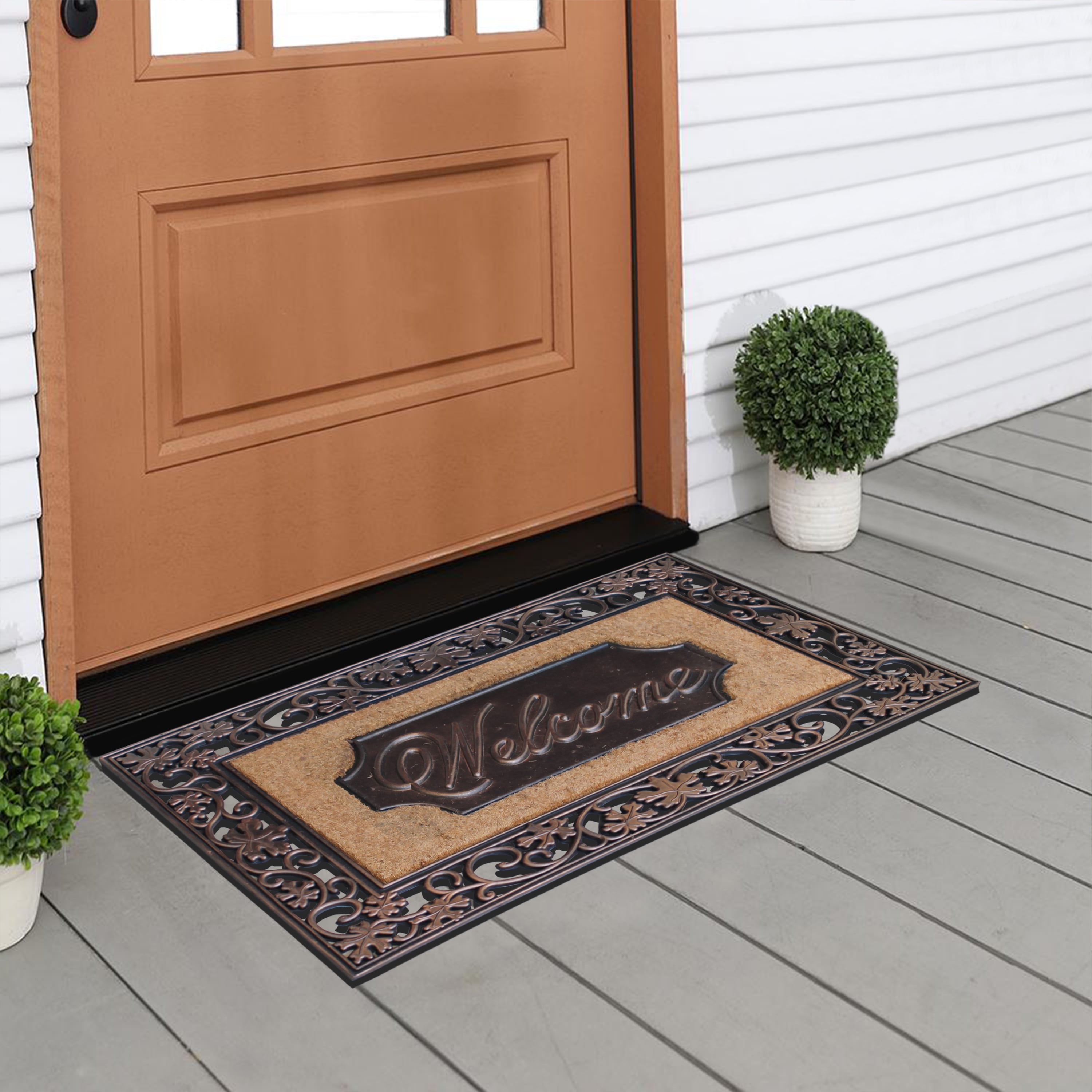 A1HC Entrance Door Mats, Durable Large Outdoor Rug, Flock Doormat