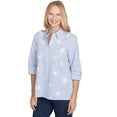 thumbnail image 3 of Alfred Dunner Womens Striped Woven Butterfly Button Down Top, 3 of 4
