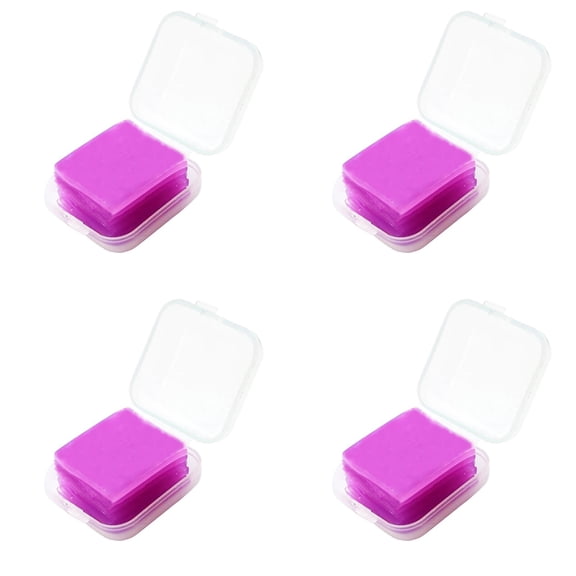 4-Pack Purple Diamond Painting Wax, Premium Silicone Adhesive Clay with Storage Case, No Residue for Nail Art & Craft Tools