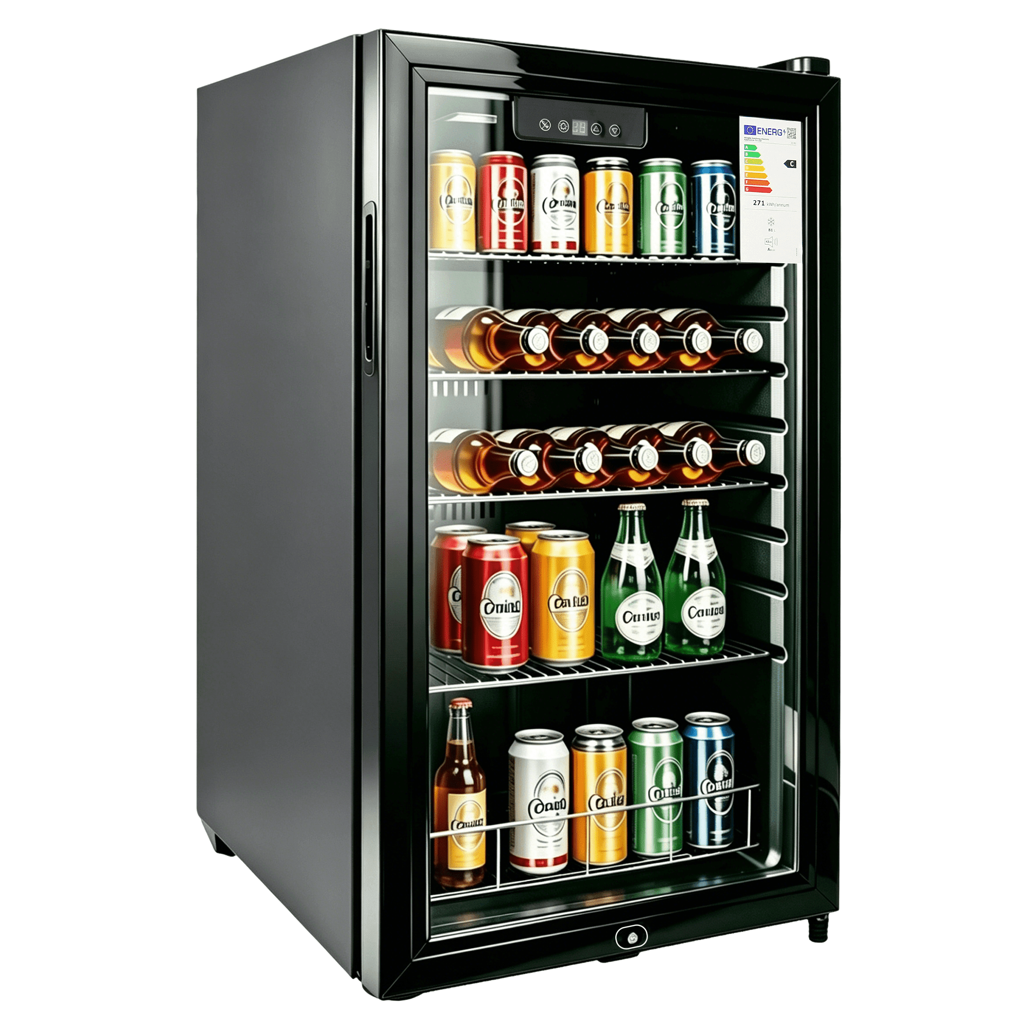 E-Yards Mini Fridge 130 Can Beverage Refrigerator Cooler, 2.9 Cu.Ft Drink Fridge for Soda Wine Beer, Adjustable Temperature Control for Home Office, Black