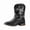 Black, variant on Men's Western Cowboy Boots with Snake Print - Mid-Calf Rodeo Boots with Square Toe Low Heel Boots Non-Slip Casual