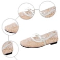 thumbnail image 5 of Rokment Women's Mesh Embroidered Ballet Flats Comfortable Walking Shoes Bowknot Square Closed Toe Ballerina Low Heel Bridal Lace Floral Bow Dress Slip on Loafers Summer Fall Casual Gold Size 7.5, 5 of 7