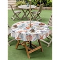 thumbnail image 5 of Outdoor Tablecloth with Umbrella Hole Zipper Summer Starfish Conch Round Tablecloth 60" Waterproof Outside Table Cloth Vintage Ocean Jellyfish Coral Patio Table Cover Tablecloths for Picnic Party, 5 of 8
