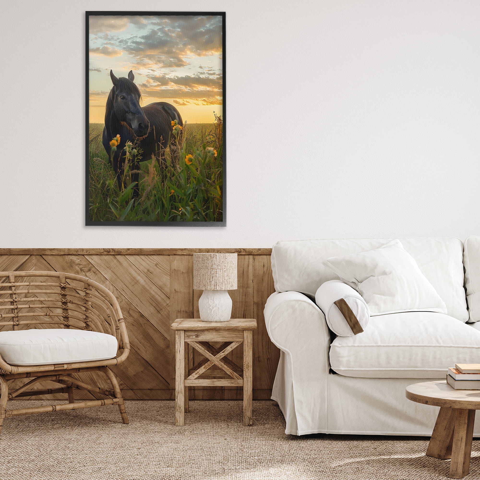 Stupell Industries Standing In Field Of Flowers Black Framed Giclee Art, design by Creative Studio