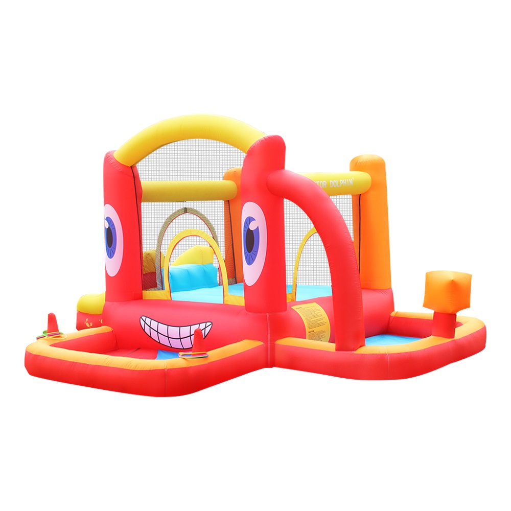 kwakyh Dolphin Inflatable Bounce House with Blower Slide Crab Theme