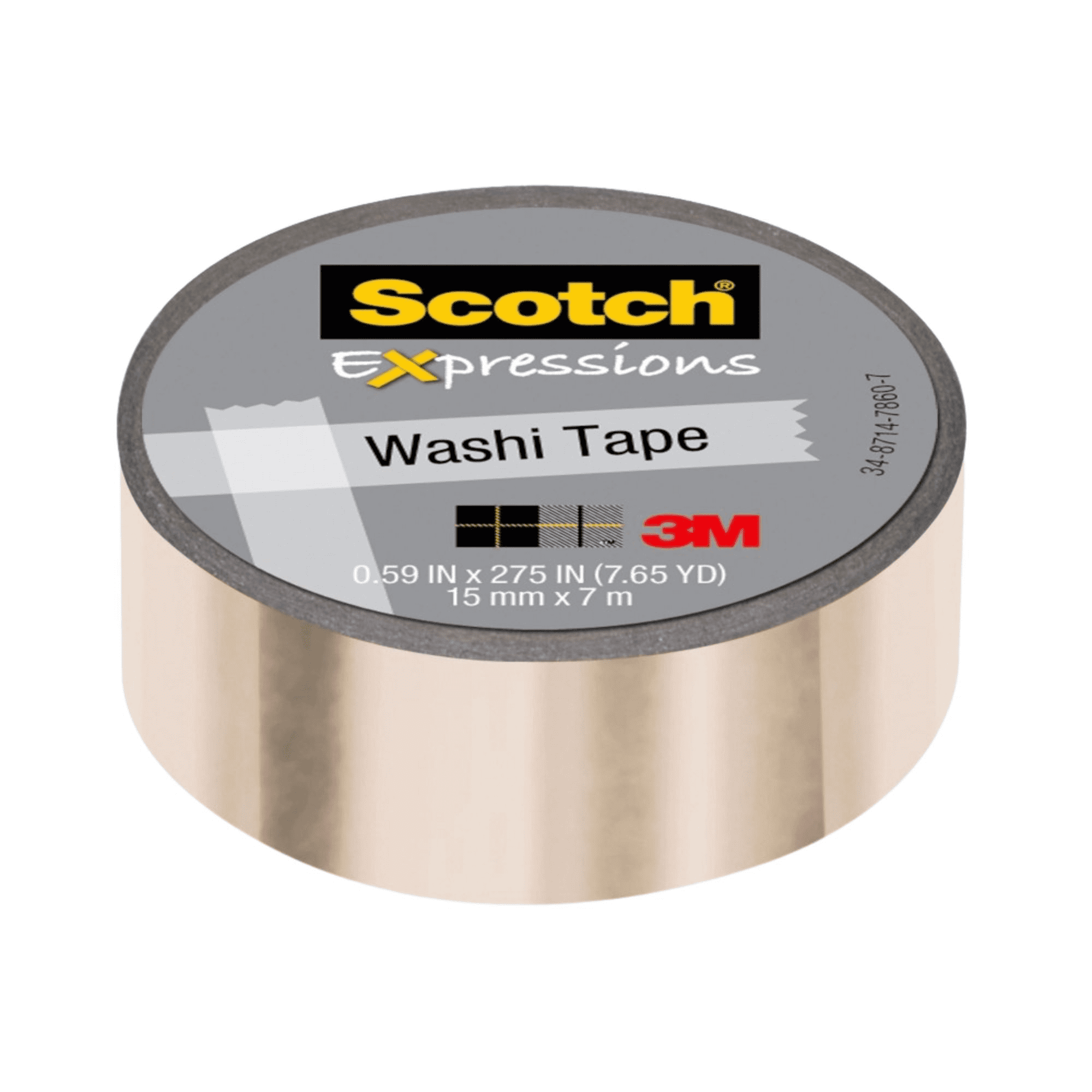Scotch Expressions Foil Washi Tape: 0.59 in. x 393 in. (Navy Blue & Gold) [6-pack]