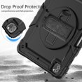 thumbnail image 6 of Case for iPad Pro 12.9 2022/2021/2020/2018 6th/5th/4th/3rd Gen with Screen Protector, 360 Degree Rotating Kickstand Hand Strap Shockproof Cover with Shoulder Strap, Black, 6 of 7