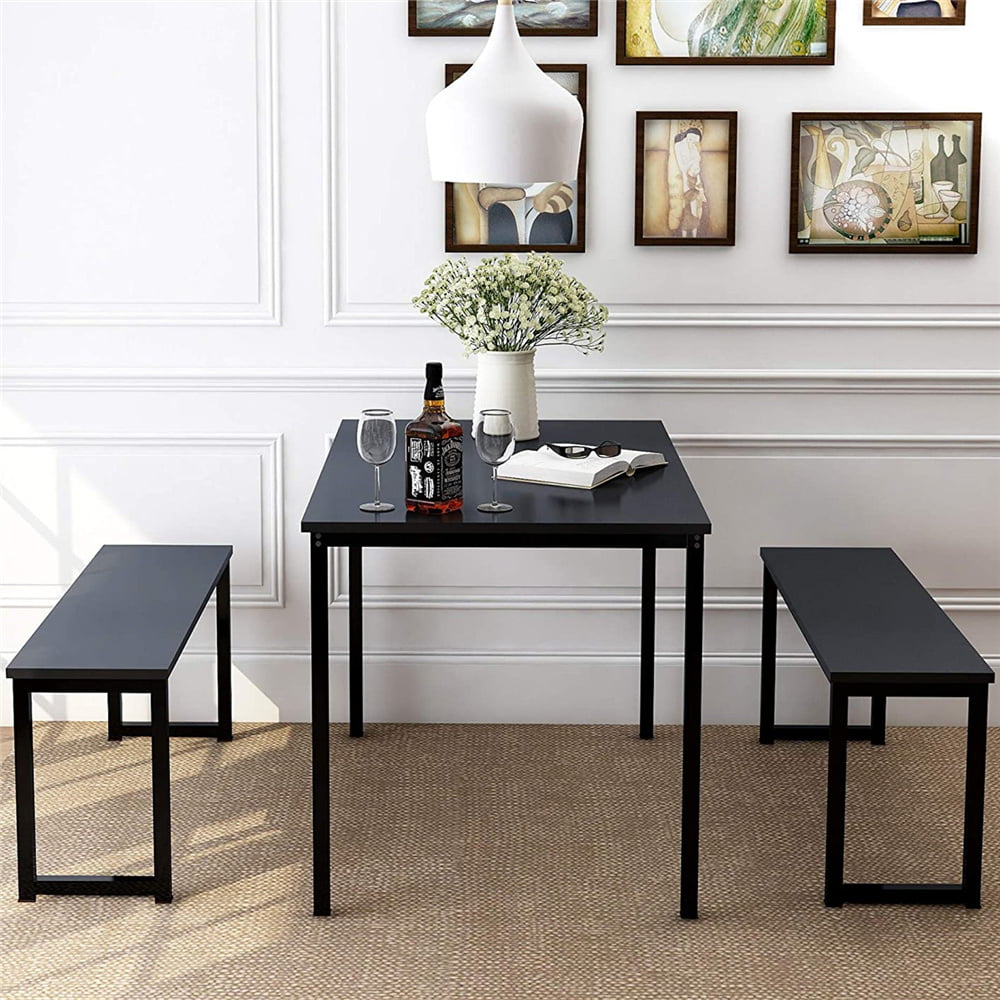 Dining Room Table Set, 3 Pieces Farmhouse Kitchen Table Set with Two