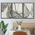 thumbnail image 3 of PixonSign Framed Canvas Print Wall Art Set Duotone Spiral Circle Geometric Ring Collage Abstract Shapes Illustrations Modern Art Boho Decorative for Living Room, Bedroom, Office - 16"x24"x3 BLACK, 3 of 5