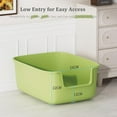 thumbnail image 2 of Large Cat Litter Box High Sided Entry Cat Litter Pan 50 x 40 x 22 CM, Anti-Splashing Deep Tall Cat Boxes for Indoor Cats Basics Kitty Litter Box (Green), 2 of 14