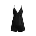 thumbnail image 6 of ylioge Pajamas for Women Sets 2 Piece Lightweight Satin Loungewear Outfits Womens Solid Color Lace Splice Sleeveless Tank Tops and Shorts Pajamas, 6 of 6