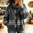 thumbnail image 4 of LUVDA Fair Isle Knit Scarf for Women Fringe Warm for Fall Winter, 4 of 5
