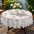 thumbnail image 4 of Pioneer Flower Floral Print Pattern Round Tablecloth 60 X 60 Inch, Wrinkle Resistant Wipeable Table Cloth for Kitchen Dining Picnic Patio Party, 4 of 6
