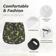 thumbnail image 6 of Picia Dinosaur Skeleton Pattern Women's 2 in 1 Athletic Running Shorts High Waisted Workout Casual Gym Sweat Shorts with Comfy Liner Zipper Pockets-, 6 of 9