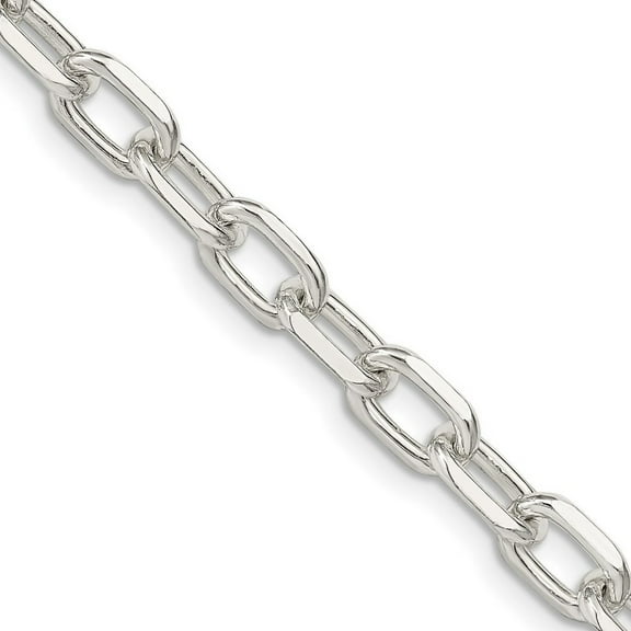 925 Sterling Silver Solid Polished Diam Cut Open Cable Chain Necklace 18 Inch 6.5mm Lobster Claw - Chain Necklace for Wo