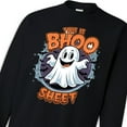 thumbnail image 6 of Halloween Crewneck Sweatshirt This is Bhoo Sheet- Black Color | 8oz 50/50 Cotton/Polyester Gildan Heavy Blend Unisex Soft Fleece Sweater, Size S, 6 of 6
