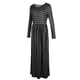thumbnail image 4 of Vestido maxi a rayas Baoblaze elegante para Mujer manga larga, 4 of 8