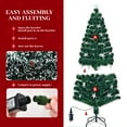 thumbnail image 6 of UHOMEPRO 7FT Pre-Lit Christmas Tree with Multicolor Fiber Optic Lights & Star Topper, Realistic Artificial Spruce, Easy Assembly Metal Stand, for Indoor Home Holiday Decor, 6 of 11