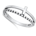 thumbnail image 4 of Keep Faith Christ Rope Cross Ring .925 Sterling Silver Band Jewelry Female Male Unisex Size 6, 4 of 4