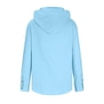 thumbnail image 5 of Busydd Shirts for Men Casual Oversized Drawstring Linen Shirt Solid Color Long Sleeve Button Hooded Men's Clothing 4XL, 5 of 9