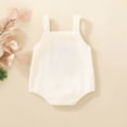thumbnail image 5 of mgoYE Baby Girl Clothes 0-3 Months My First St Patricks Day Baby Girl Boy Outfit Newborn Clover Romper Backless Sleeveless Corduroy Overalls(White,6-9 Months), 5 of 9