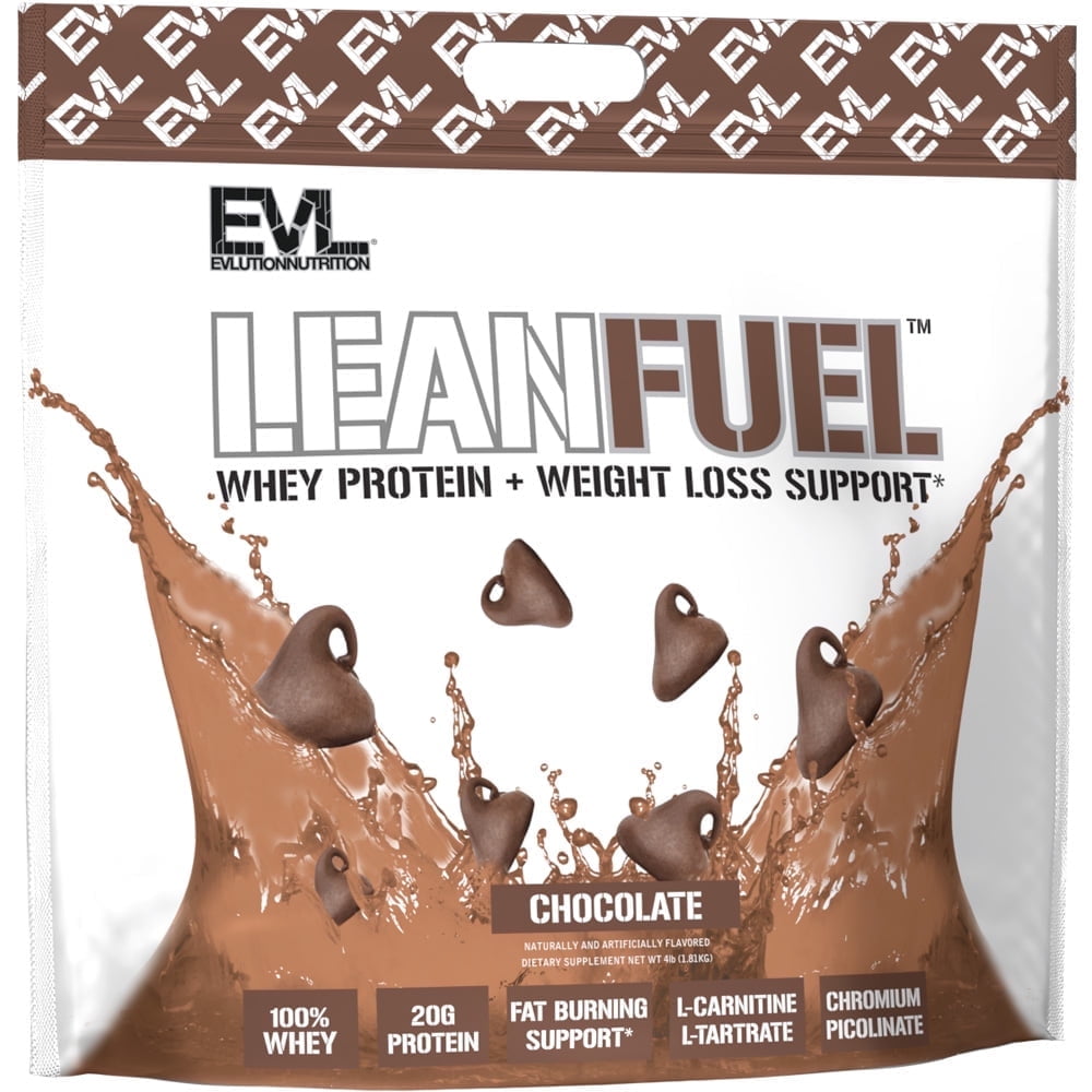 Evlution Nutrition LeanFuel - Whey Protein + Weight Loss Support - Supports Muscle Growth, Strength & Recovery - 20g Whey Protein + 4.5g BCAAs Per Serving - Low Fat/Low Sugar - 4 lbs - Chocolate