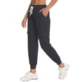 thumbnail image 4 of QAFOPEH Women Drawstring Waist Pocketed Solid Color Casual Workout Jogger Pants, 4 of 7