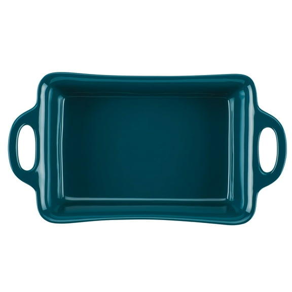 Rachael Ray Ceramics Rectangular Baker, 9-Inch by 13-Inch, Teal