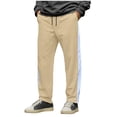 thumbnail image 5 of OGLCCG Mens 2 Piece Sweatsuits Outfits Short Sleeve Pullover Tees and Joggers Sweatpants Lightweight Summer Casual Track Suits Set with Pockets,M,Khaki, 5 of 8