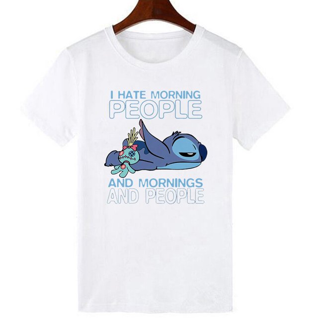 Disney Stitch and Groot T Shirt for Women Cute Funny Print Instagram Clothes Summer T-shirts Fashion Harajuku Tee Shirt FemmeXXL Gao Jinjia LED