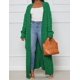 thumbnail image 2 of Cárdigan LIVECLOTH de punto trenzado verde grueso para mujer, talla S, 2 of 7
