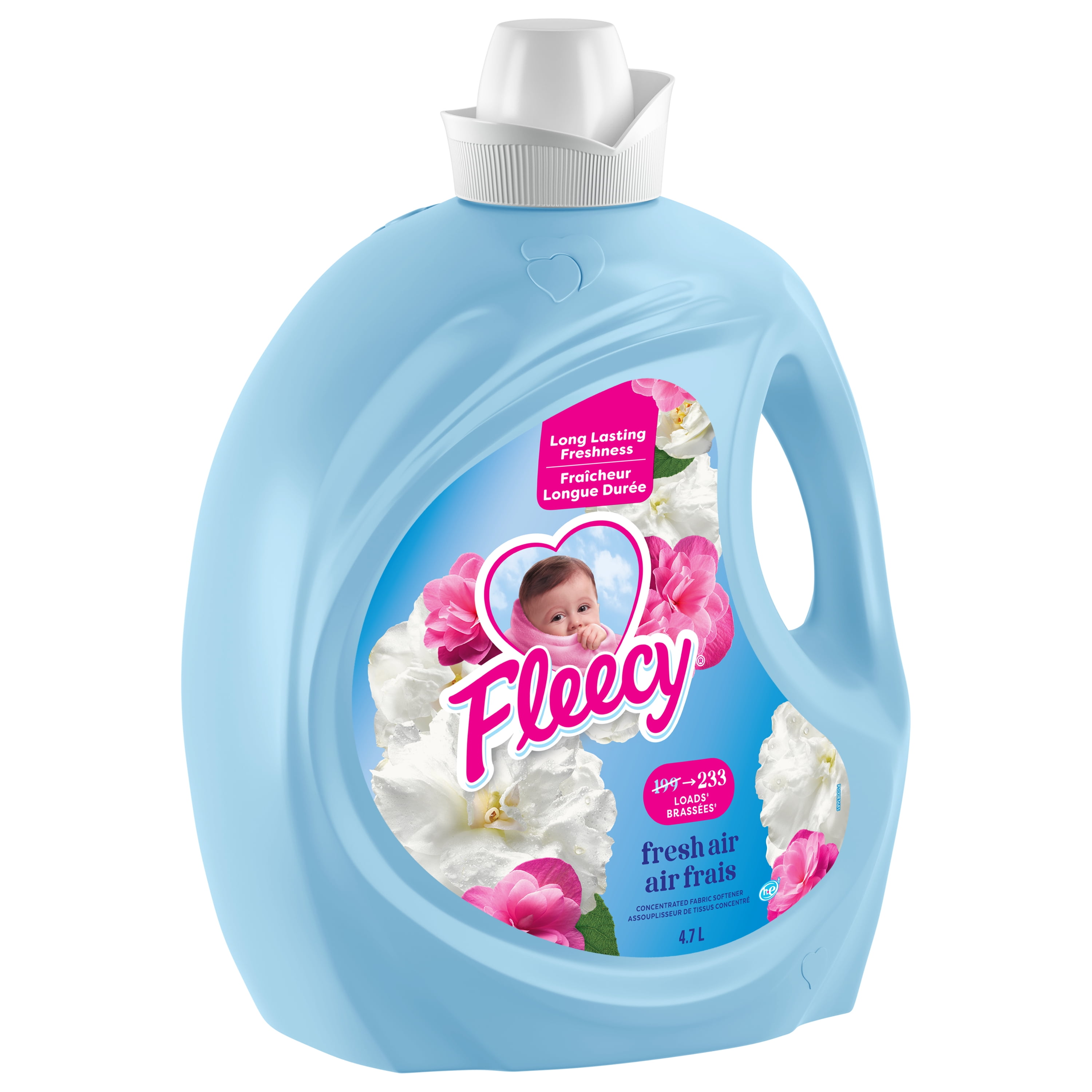 Fleecy Liquid Fabric Softener, Fresh Air. (Fabric Conditioner) 233 Loads, 4.7L - 233 Loads