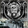 thumbnail image 4 of Gojian Skull Tapestry, Gothic Horror Moon Skeleton Mystic Dark Tapestries for Bedroom Grunge Wall Hanging Black and White, 4 of 6