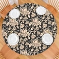 thumbnail image 2 of Pioneer Flower Floral Print Pattern Round Fitted Tablecloth with Elastic Edge,Dining Table Cover Waterproof,Outdoor Round Tablecloth for Camping,Dining,Indoor and Outdoor, 2 of 7