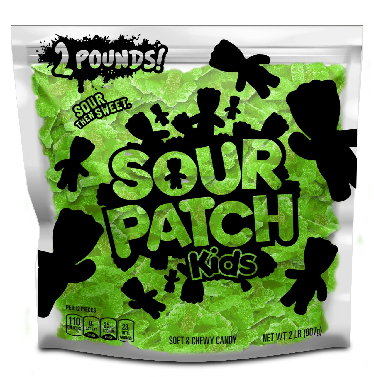 SOUR PATCH KIDS Lime Soft & Chewy Candy, Just Green (2 Lb. Party Size
