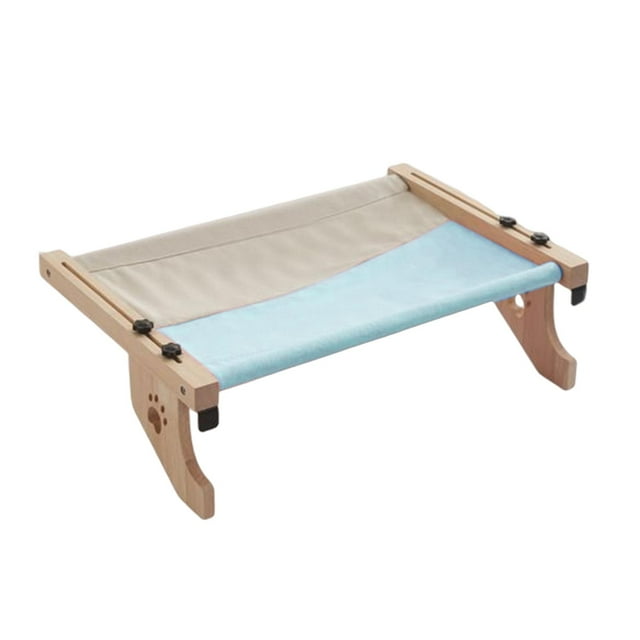 El resistente asiento de la cama de la hamaca sostiene hasta 44 lb, muebles de salón ajustables, percha para ventana de gato para descansar, dormir, gris azul Gloria Hamaca para gatos