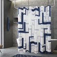 thumbnail image 3 of 1 cortina de ducha geométrica moderna, cortina de ducha impermeable, cortina de baño de poliéster para baño, cortina de ducha de tela texturizada, 71 x 71 pulgadas JAMW Sencillez, 3 of 5