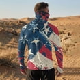 thumbnail image 4 of GrmtClth Men's Fishing Shirts 2026 Independence Day American Flag Pattern Camping Long Sleeve Fashion Hoodies with Face Mask Upf 50+ Sun Protection Tops Red 4XL, 4 of 9