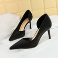 thumbnail image 2 of Women Pointed Toe High Heel Stiletto Pumps 7CM Satin Cut-Out Wedding Evening Party Court Shoes, 2 of 6