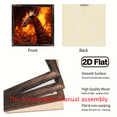 thumbnail image 4 of 8-inch 2D flat "Flame Giraffe" wooden frame painting, easy to install, can be used as decorative signs and plaques for various wall surfaces, and is an ideal gift for various festivals., 4 of 9