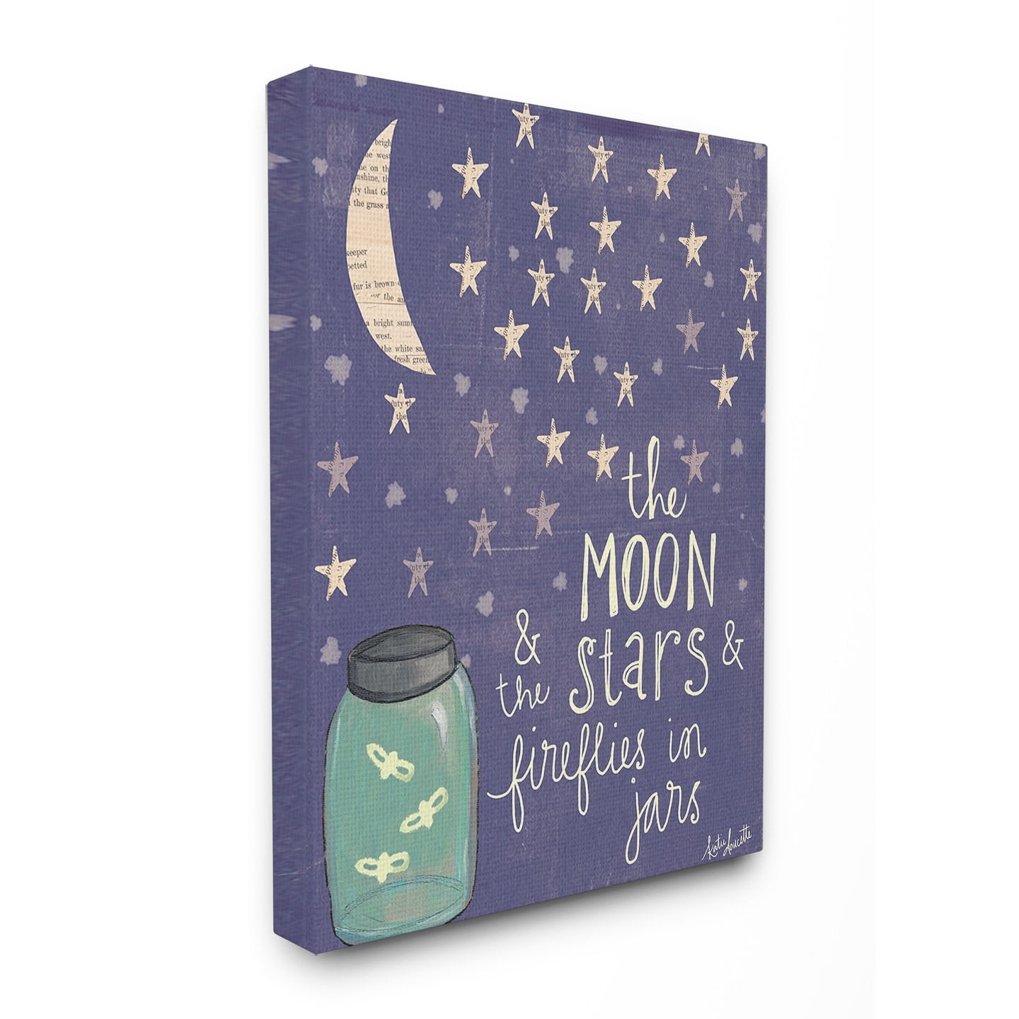 Stupell Moon Stars Fireflies Canvas Wall Art 30 x 40