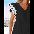 thumbnail image 4 of Vestido Midi Informal de Verano 2025 para Mujer, con Escote en V, Corta, Volantes, Corte A, . Negro M, 4 of 10