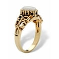 thumbnail image 2 of PalmBeach Jewelry Oval-Cut Opal Scroll Ring in Antiqued Gold-Plated, 2 of 5