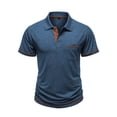 thumbnail image 3 of StSilkitty Men's Short Sleeve Golf Shirts Solid Color Casual Collared Tee Shirt Summer Beach Vacation Tops, 3 of 6