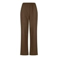 thumbnail image 4 of LLYwey Women's Athletic Pants Women's Solid Pocket Corduroy Pants Pants Jumpsuit Female Long Pant Style H128 Brown S, 4 of 6