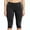 Black, variant on LoTiSee Women High Waist Knee Length Stretch Capri Leggings, Premium Cotton Skin-friendly Comfortable Casual Cropped Long Tights For Daily Sports