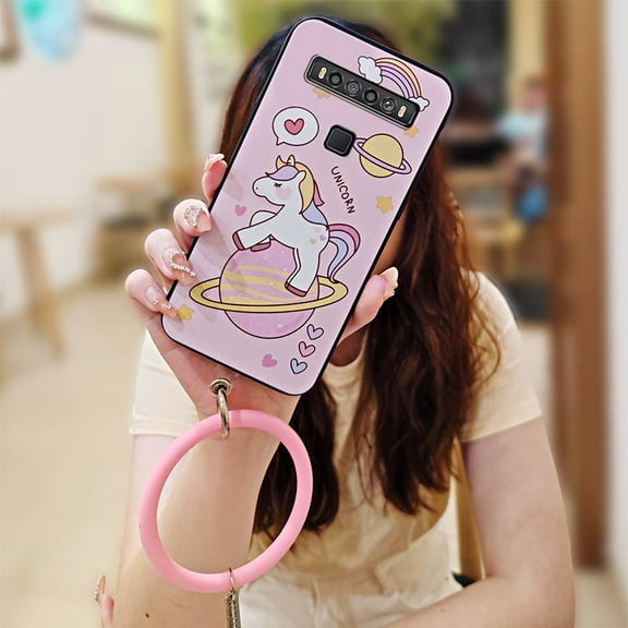 LYM-Phone Case For TCL 10 5G UW, Bracelet Solid Color heat dissipation Back Cover Funny Anti-knock Protective Soft Case Personality Creative Youth Dirt-resistant Waterproof Ring Cartoon