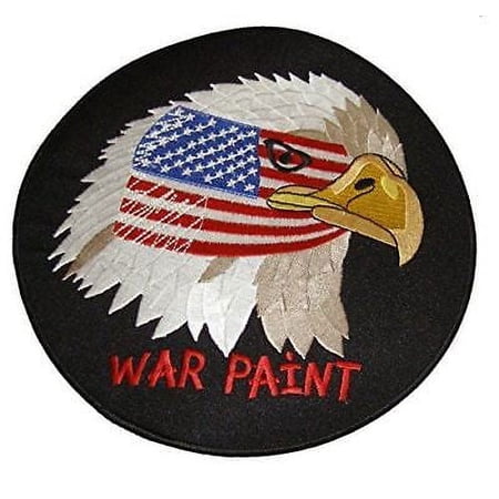 SMALL AMERICAN EAGLE W/ USA FLAG WAR PAINT PATCH PATRIOTIC WAR FACE DEFENSE