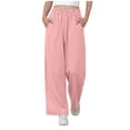 thumbnail image 2 of Miluxas Soft Pants for Girl Culottes Capris Wide Leg Palazzo Boho Pants Trousers Pink 15-16 Years, 2 of 6